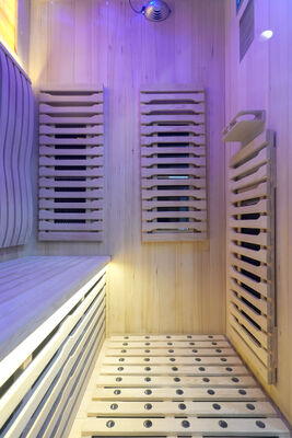Sauna House Far Infrared Dry Sauna Room with WiFi Control Panel Solid Wood Electric Heating and Modern Design Style