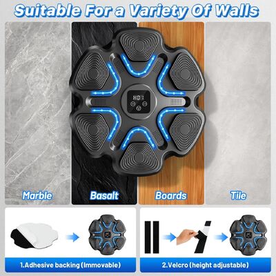 Smart Music Boxing Machine Wall Mounted Bluetooth Boxing Target with LED Display