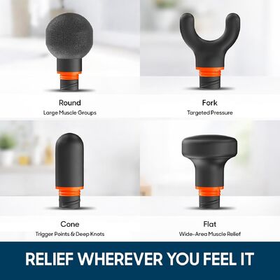 Massage Gun Percussion Massager With 4 Massages Heads Silent Brushless Motor